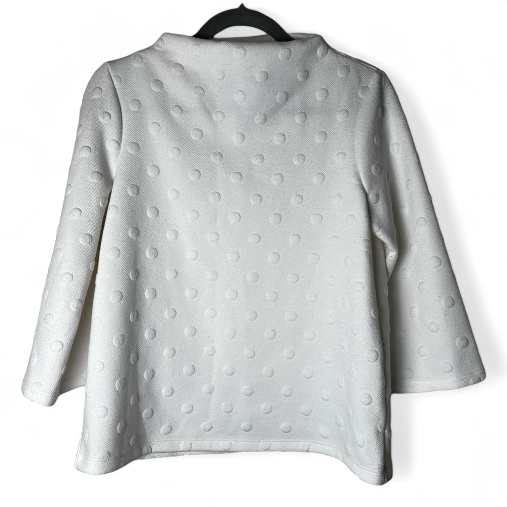 W5 - Women’s White Polka Dot Textured‎ Knit Top - Sz. S